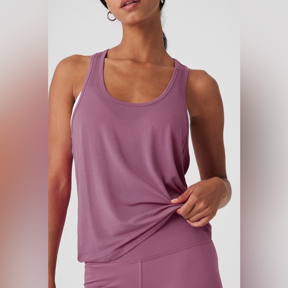 ALO Yoga Tops - Alo All Day Tank In Soft Mulberry Orchid Pink Purple Racerback Active Top Size M